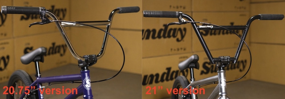 2027 sunday scout bmx bike bar comparison and geometry