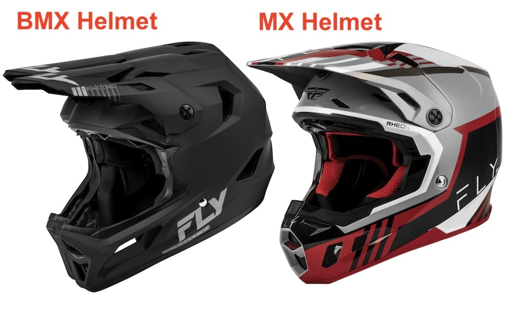 bmx full face helmet vs motocross helmet
