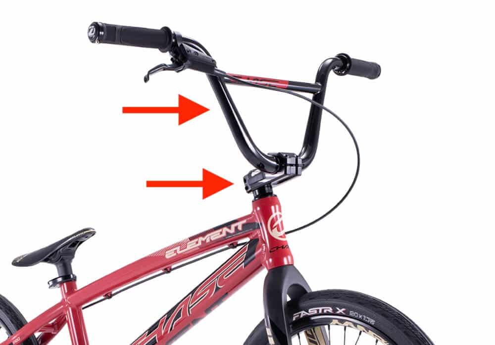 bmx pro race bike check bars and stem