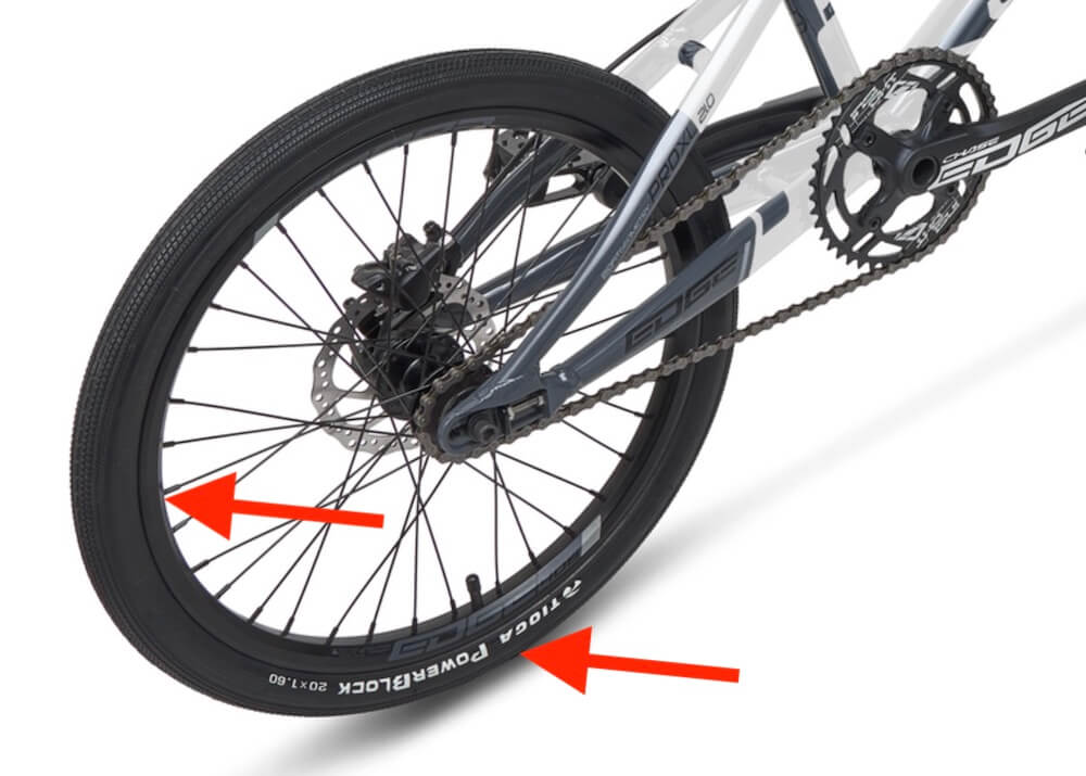 bmx pro race bike tire size and wheel quality