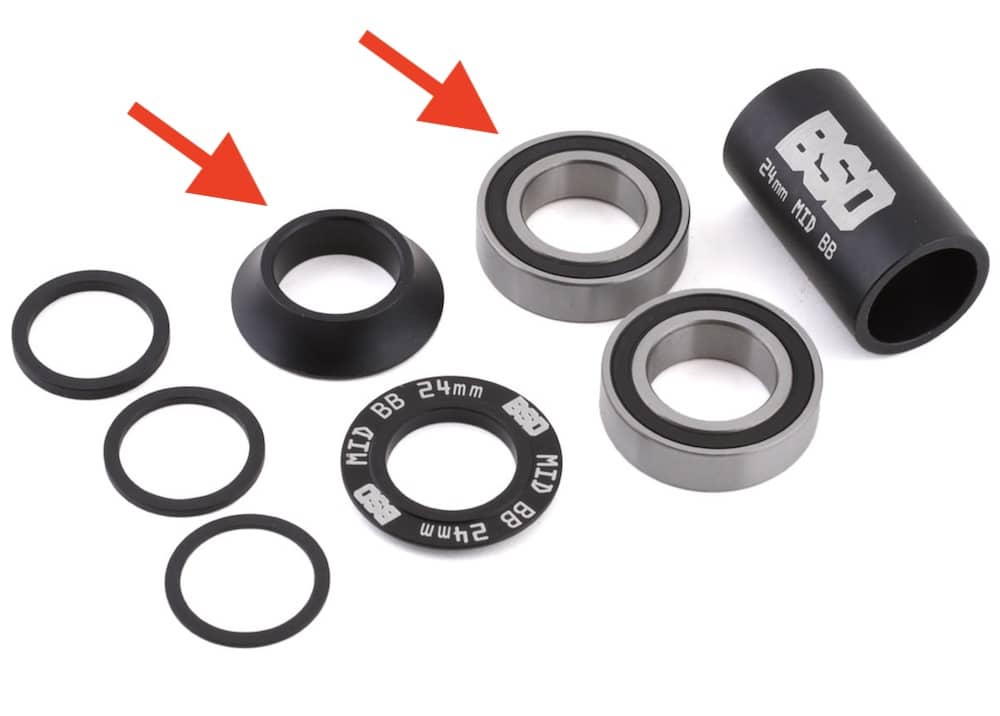 bsd substance xl bmx cranks included mid bottom bracket