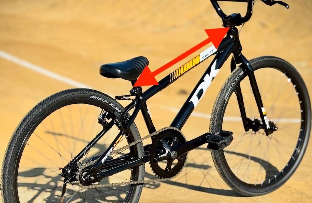 correct bmx junior race bike top tube length