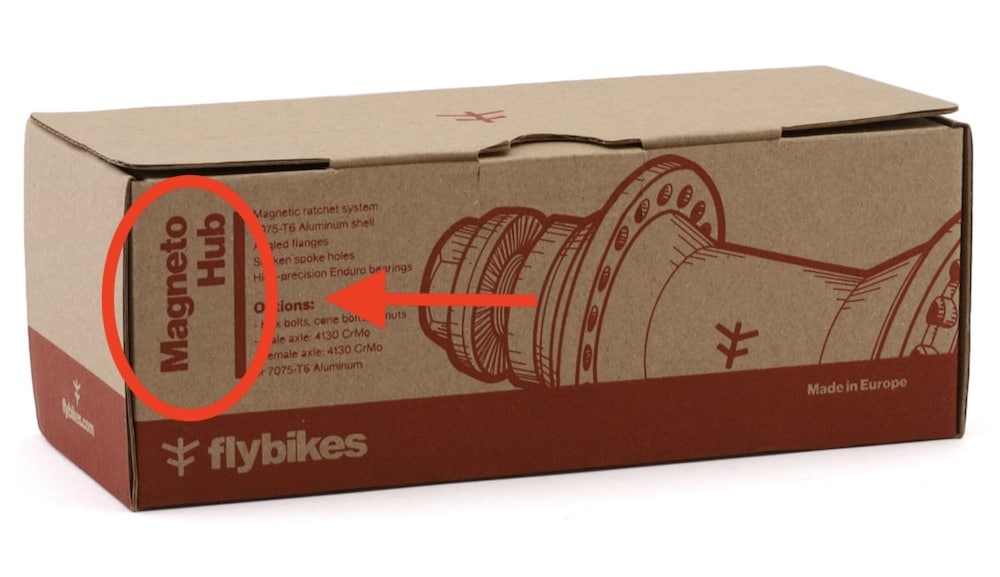 flybikes magneto cassette hub box packaging