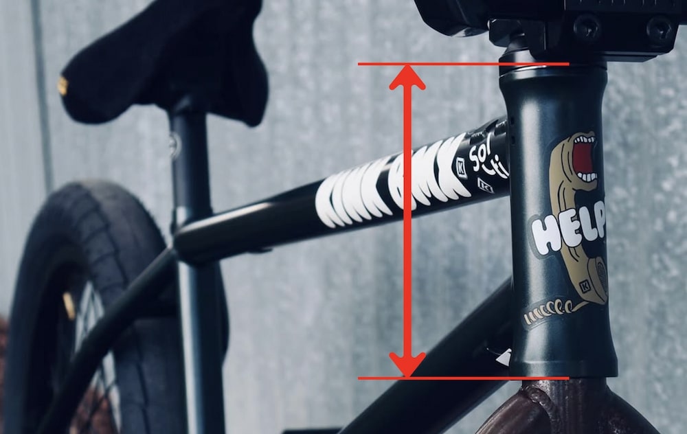 how to measure bmx head tube height