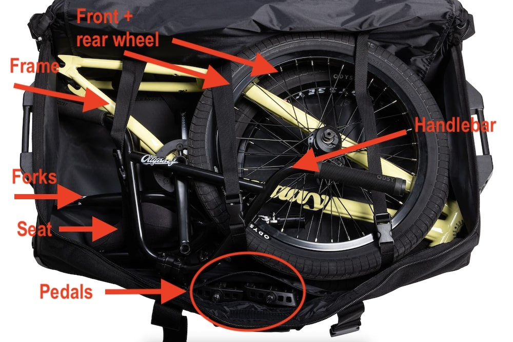 how to pack your bmx bike in the odyssey traveler pro bag
