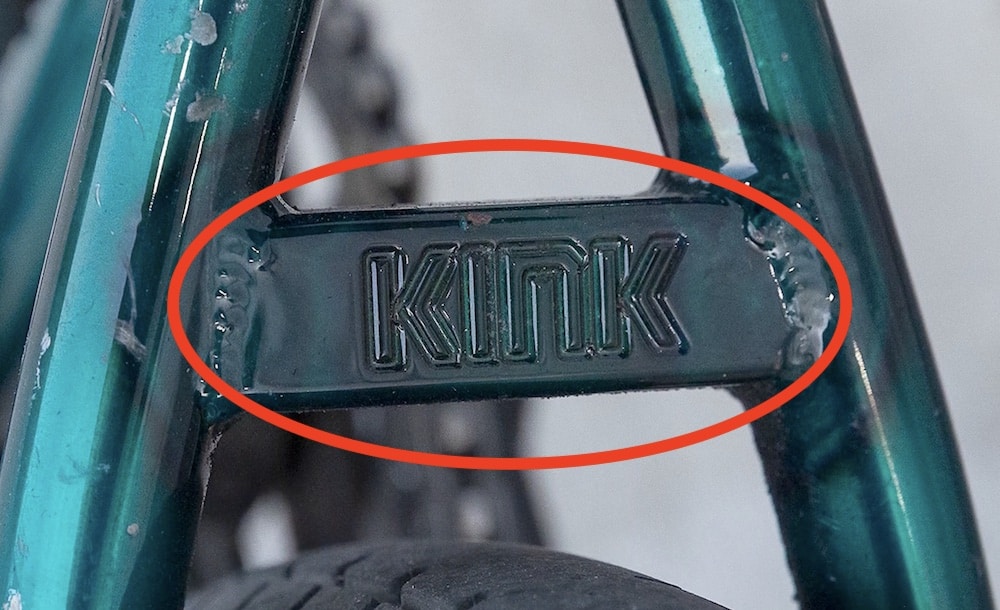 kink kinetic bmx frame detailing