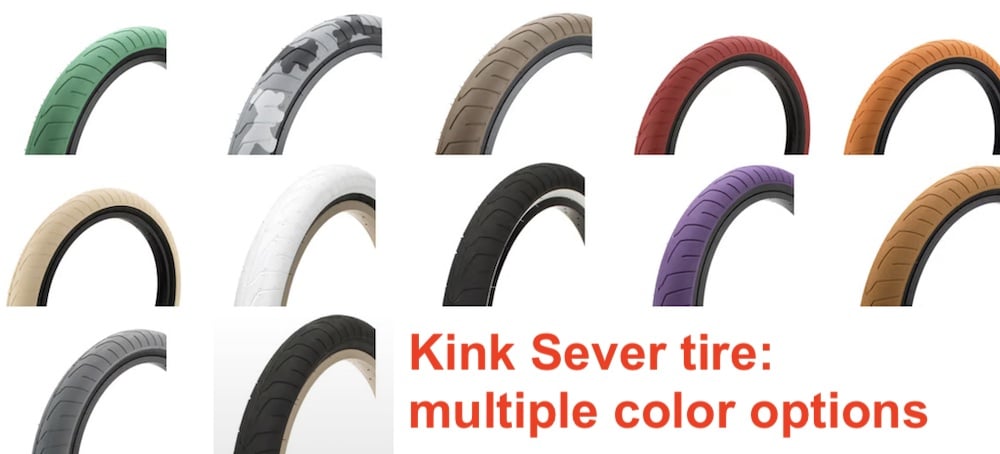 kink sever tire multiple color options