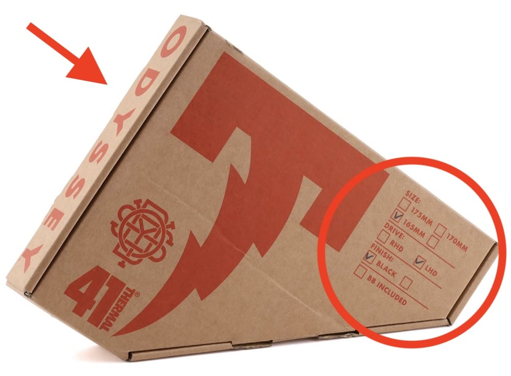 odyssey thunderbolt cranks packaging box