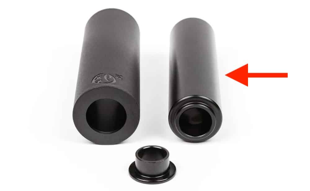 plastic pegs with aluminum core to save bmx bike weight