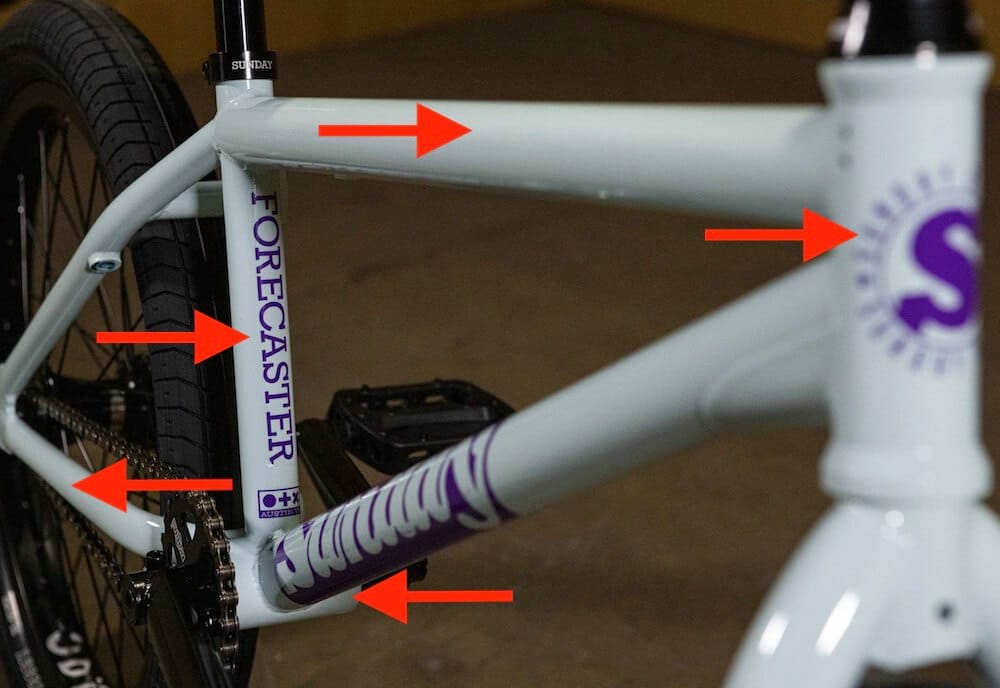 sunday 2027 forecaster broc raiford bmx bike frame geometry