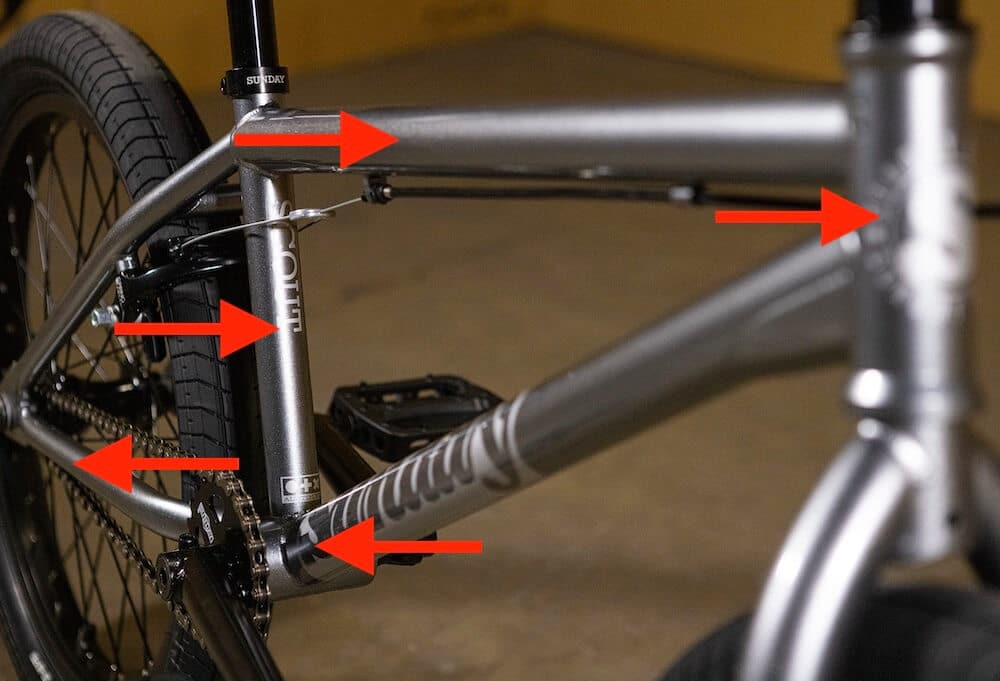 sunday 2027 scout bmx bike frame and bar geometry