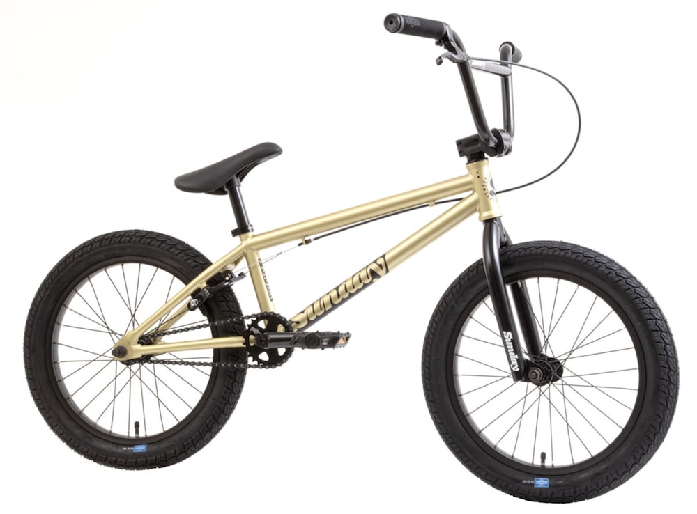 sunday primer 18 bmx bike matte metallic gold