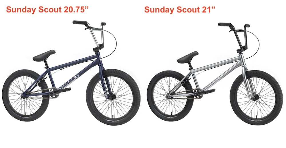 sunday scout 20.75 vs 21 top tube