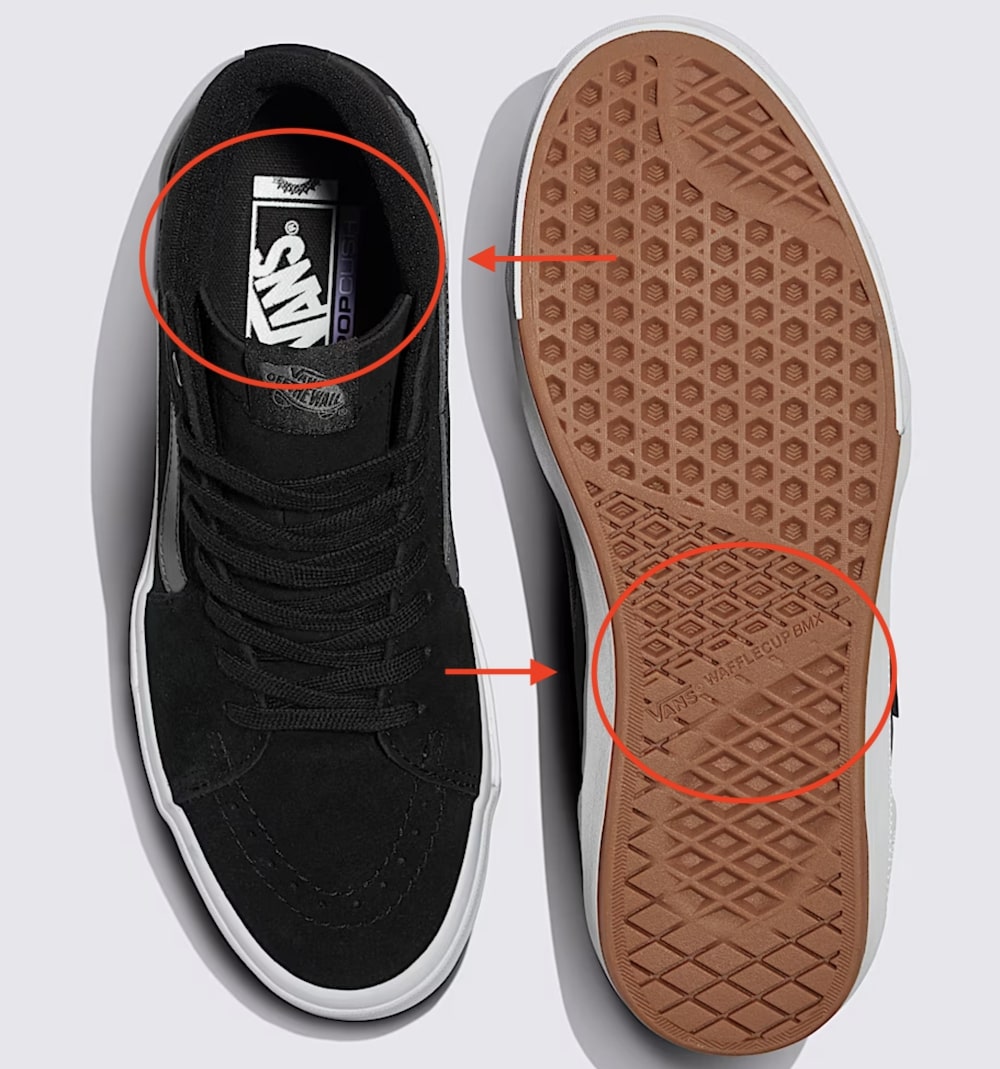 vans bmx sk8 hi shoes durability