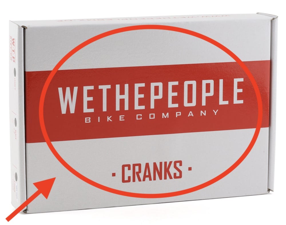 wethepeople legacy bmx cranks box packaging