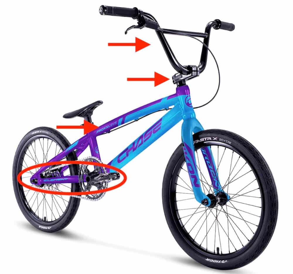 what changes on the chase element pro bikes